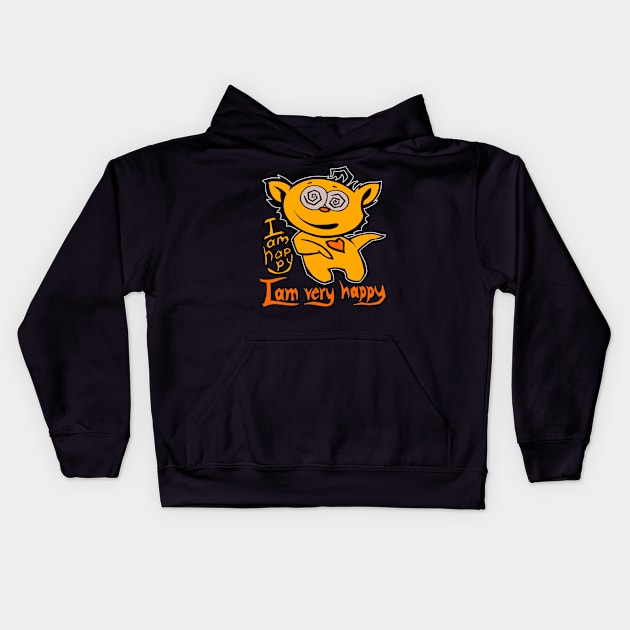 i am happy Kids Hoodie by Jlissenok